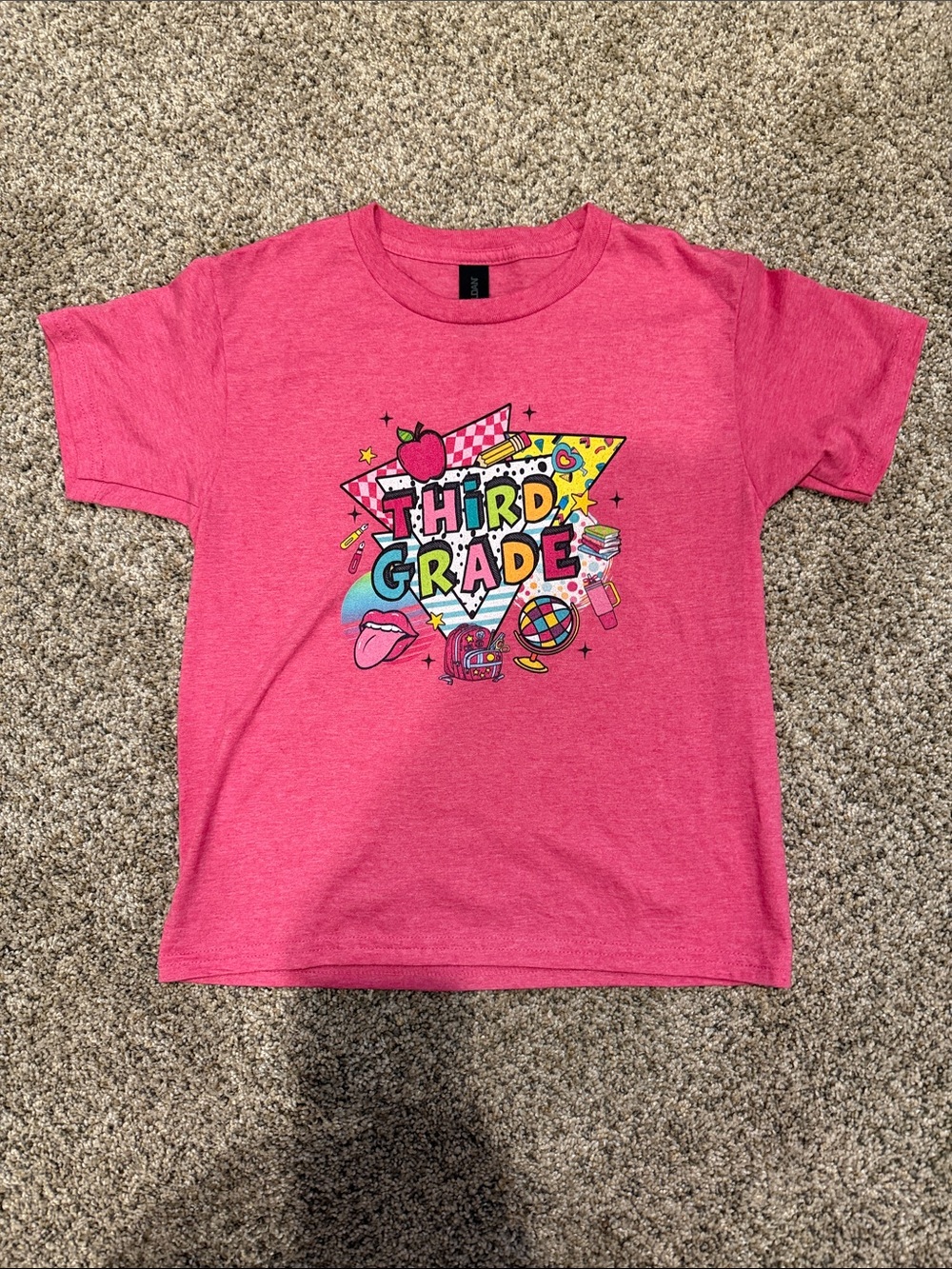Gildan Pink Third Grade Graphic Tee